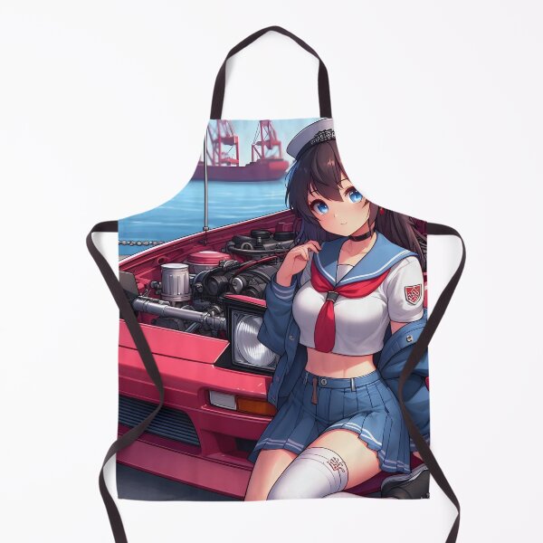 Item preview, ool Anime Garage Girl with Gloves – Street Tuner Aesthetic designed and sold by Nautopilot.