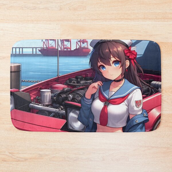 Item preview, ool Anime Garage Girl with Gloves – Street Tuner Aesthetic designed and sold by Nautopilot.