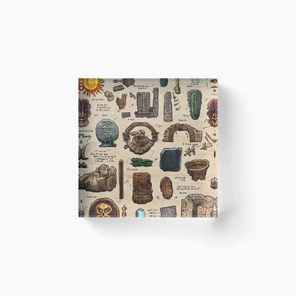 Item preview, Ancient Energies Radiate from Artifacts on Scroll designed and sold by Piotrek0001.