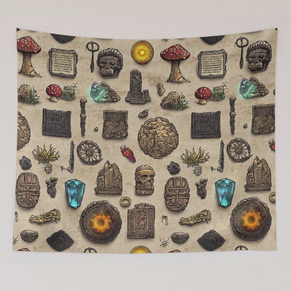 Item preview, Stylized Ancient Map of Relics and Wonders designed and sold by Piotrek0001.