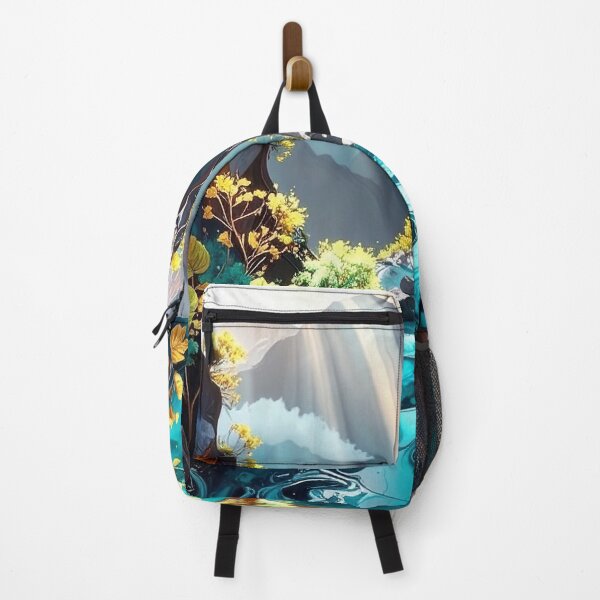 Item preview, Sunlit Gorge Fantasy River With Blooming Colors designed and sold by In Linear.