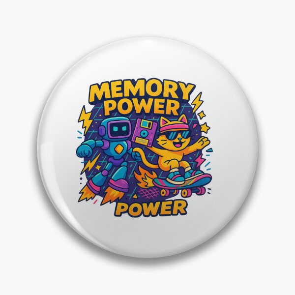Artikelvorschau, Memory Power – Retro trifft Zukunft auf Rollen entworfen und verkauft von LevelUpDark.