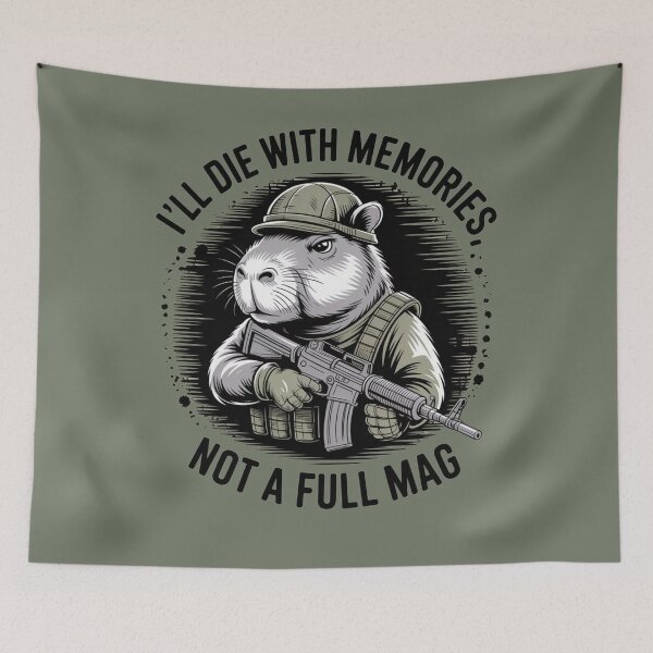 Item preview, I'll Die With Memories Not A Full Mag Capybara designed and sold by A-Szczesniak.