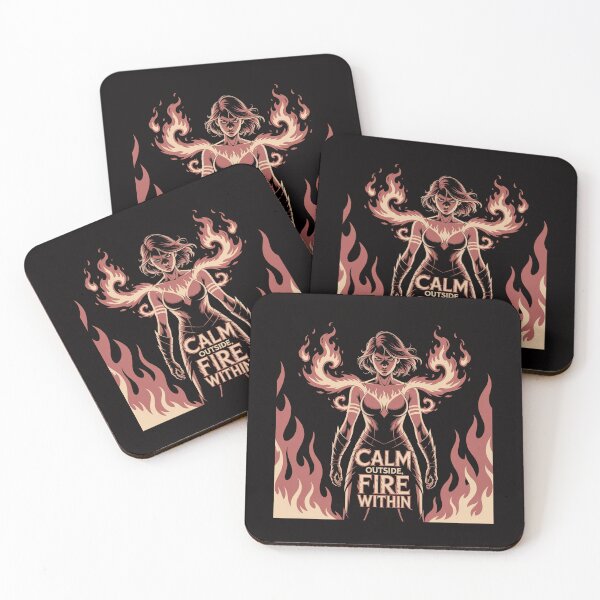 Item preview, Calm Outside, Fire Within – Runic Flame Energy Art for Introverts designed and sold by Slavicsoul.