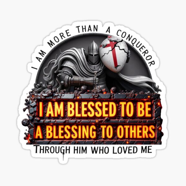 Item preview, Inspirational Bible affirmation quote - I am blessed to be a blessing to others - I am more than a conqueror through Him who loved me designed and sold by KLERIKSTORE.