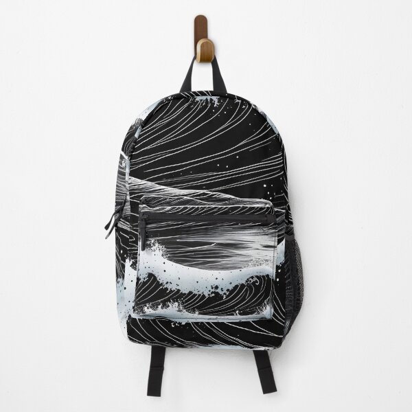 Item preview, Minimalist Black and White Ocean Waves at Night Crayon Line Art Seascape designed and sold by Hype & Hue.