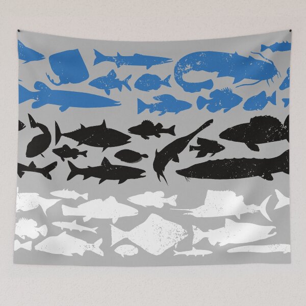 Item preview, Estonian Flag Made of Fish – Fishing Design for Anglers designed and sold by FlagX.