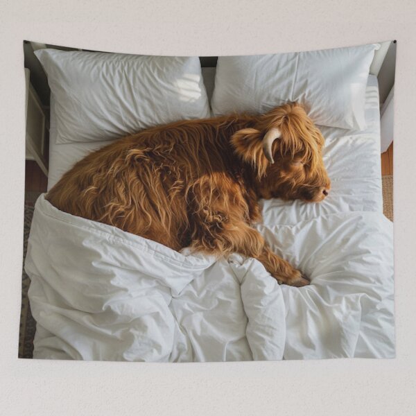 Item preview, Highland cow in bed  designed and sold by Md1982.
