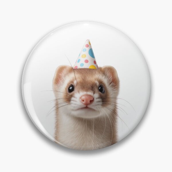 Item preview, Cute Weasel with Party Hat Birthday Celebration designed and sold by LazyOwlStore.