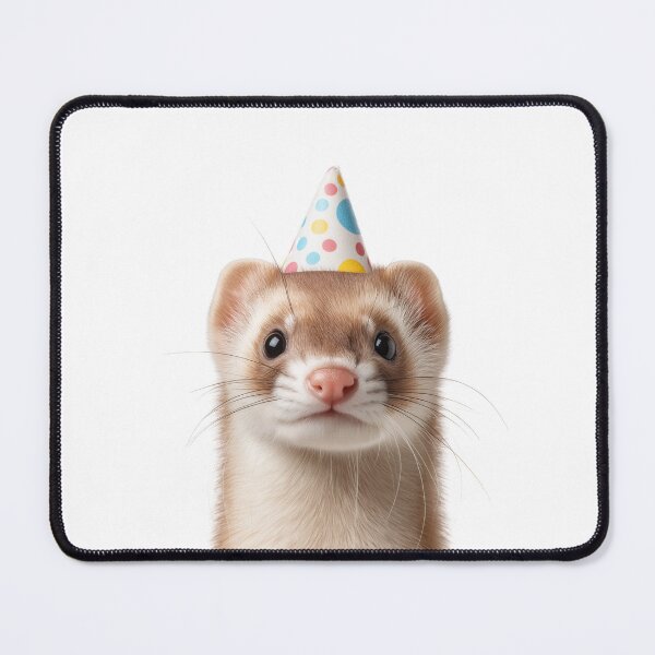Item preview, Cute Weasel with Party Hat Birthday Celebration designed and sold by LazyOwlStore.
