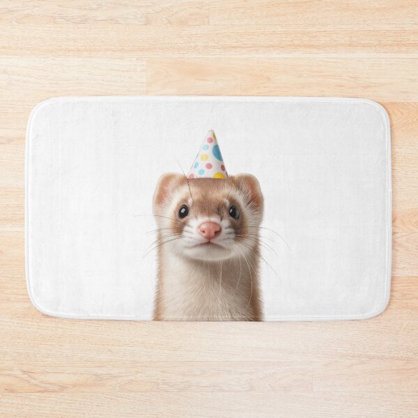 Item preview, Cute Weasel with Party Hat Birthday Celebration designed and sold by LazyOwlStore.