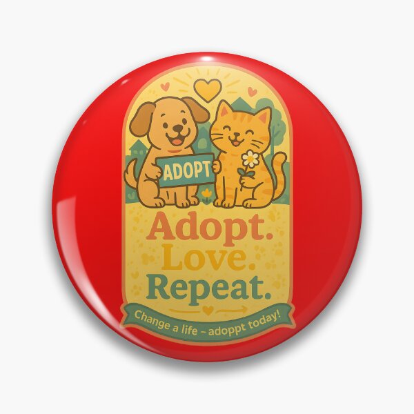 Item preview, Adopt Love Repeat – Cute Cat & Dog Adoption Support Design designed and sold by Maximilianos.