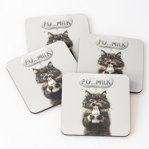 Item preview, Fluffy Black Cat Humorously Enjoys Milk Bottle designed and sold by Aise06.
