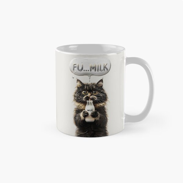 Item preview, Fluffy Black Cat Humorously Enjoys Milk Bottle designed and sold by Aise06.
