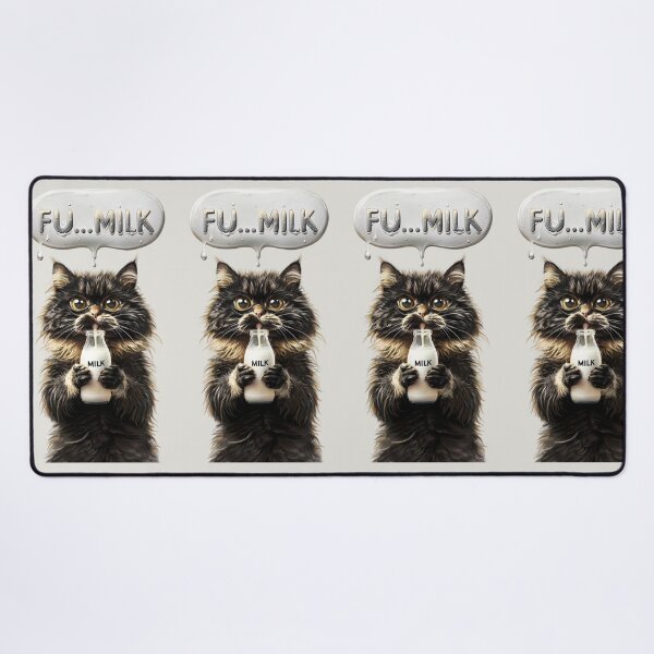 Item preview, Fluffy Black Cat Humorously Enjoys Milk Bottle designed and sold by Aise06.