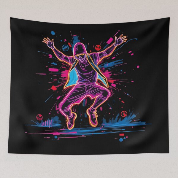 Item preview, Street art Neon Street Dancer - Energetic Urban Art designed and sold by latelierdechris.