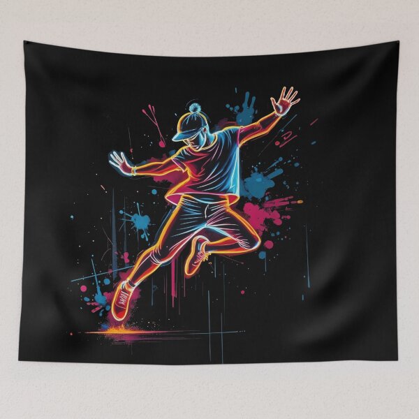 Item preview, Street art Neon Street Dancer - Energetic Urban Art designed and sold by latelierdechris.