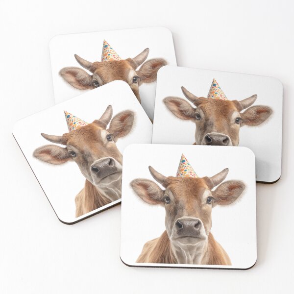 Item preview, Cute Zebu with Party Hat Birthday Celebration designed and sold by LazyOwlStore.