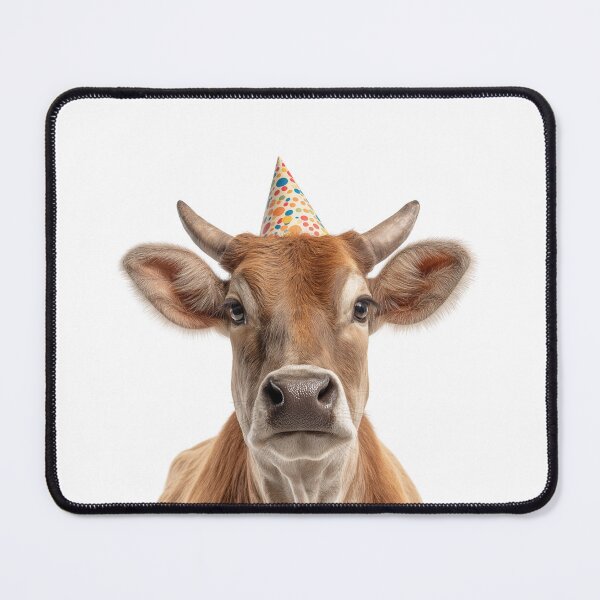 Item preview, Cute Zebu with Party Hat Birthday Celebration designed and sold by LazyOwlStore.