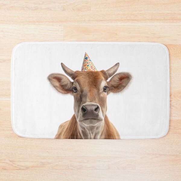 Item preview, Cute Zebu with Party Hat Birthday Celebration designed and sold by LazyOwlStore.