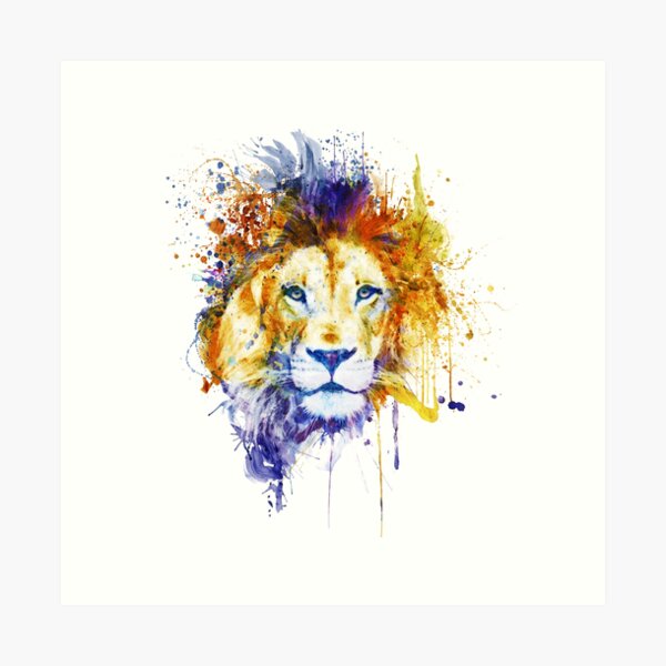 Item preview, Splattered Lion Portrait designed and sold by caracatita75.