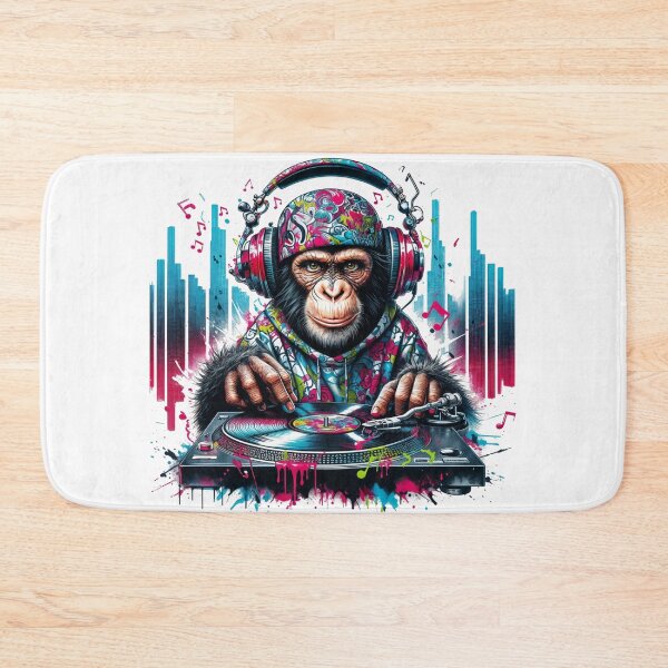Item preview, Street art DJ Monkey Vibes - Funky Turntable Beats - Urban art designed and sold by latelierdechris.