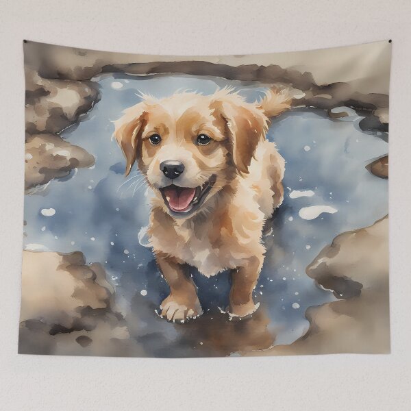 Item preview, Happy Puppy in Puddle designed and sold by CalmnessbyChoice.