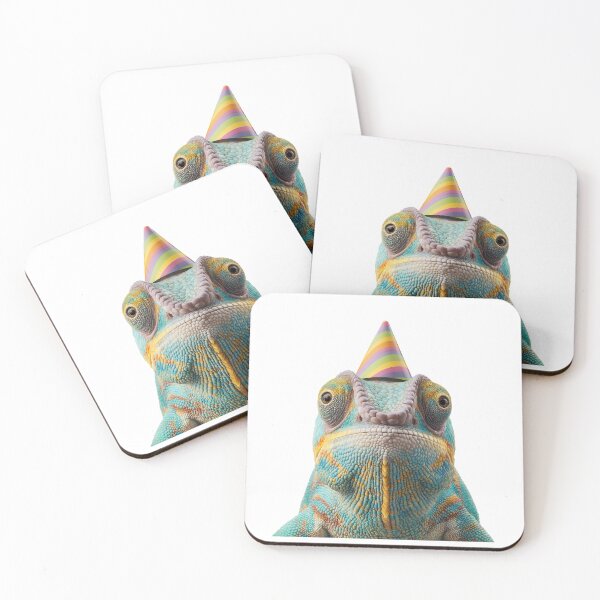 Item preview, Cute Chameleon with Party Hat Birthday Celebration designed and sold by LazyOwlStore.