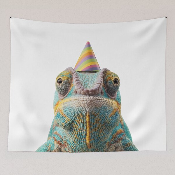 Item preview, Cute Chameleon with Party Hat Birthday Celebration designed and sold by LazyOwlStore.