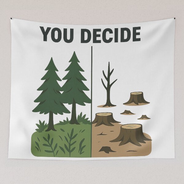 Item preview, You Decide – Forest vs. Deforestation Environmental Message designed and sold by Mjonkey.