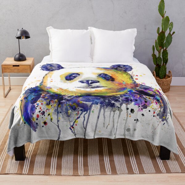 Item preview, Colorful Panda Head Watercolor designed and sold by caracatita75.
