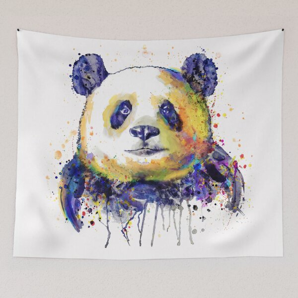 Item preview, Colorful Panda Head Watercolor designed and sold by caracatita75.