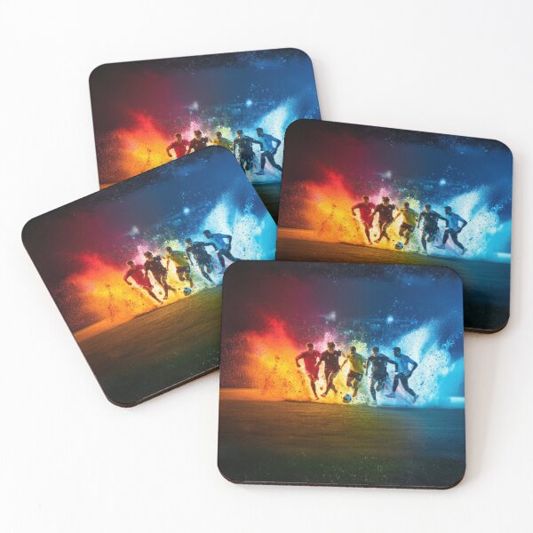 Item preview, Football players kicking up splashes of colour mid game Active Outdoors Inspired Art designed and sold by CDC40.
