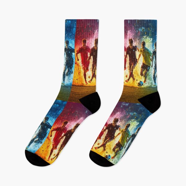 Item preview, Football players kicking up splashes of colour mid game Active Outdoors Inspired Art designed and sold by CDC40.