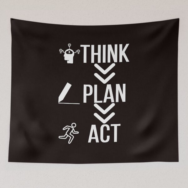 Item preview, Think Plan Act – Minimalist Productivity & Motivation Workflow Design designed and sold by Unlimited-Style.
