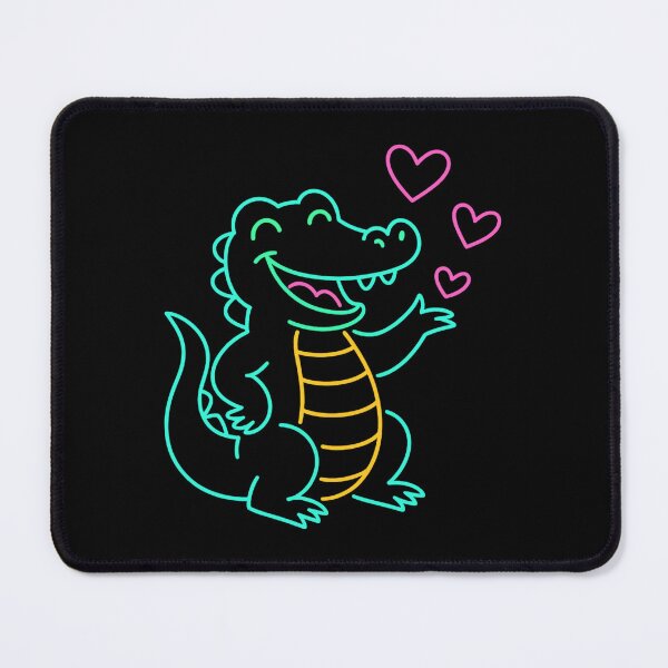 Item preview, Happy Neon Alligator Blowing Hearts – Cute & Glowy Gator Art designed and sold by Design_Your_Day.