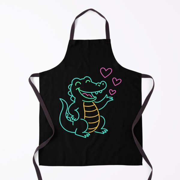 Artikelvorschau, Fröhlicher Neon-Alligator, der Herzen bläst – Süße und leuchtende Alligator-Kunst entworfen und verkauft von Design_Your_Day.