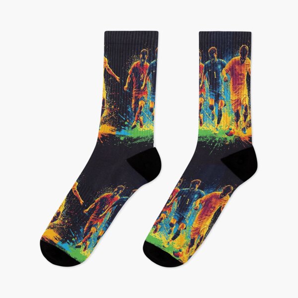 Item preview, Football players kicking up splashes of colour mid game Active Outdoors Inspired Art designed and sold by CDC40.