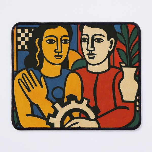 Item preview, "Modern Cubist Energy – Fernand Léger Inspired Art" designed and sold by TwoDotsStudio.