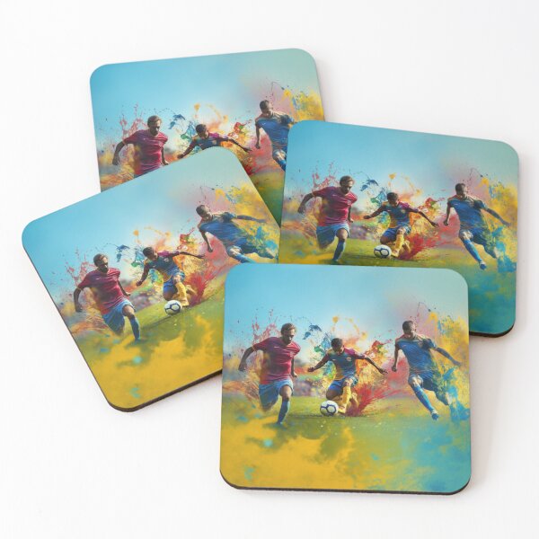 Item preview, Football players kicking up splashes of colour mid game Active Outdoors Inspired Art designed and sold by CDC40.