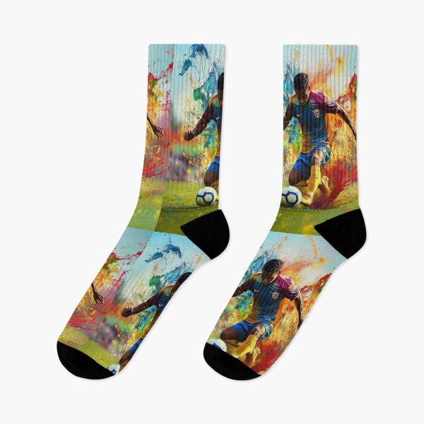 Item preview, Football players kicking up splashes of colour mid game Active Outdoors Inspired Art designed and sold by CDC40.