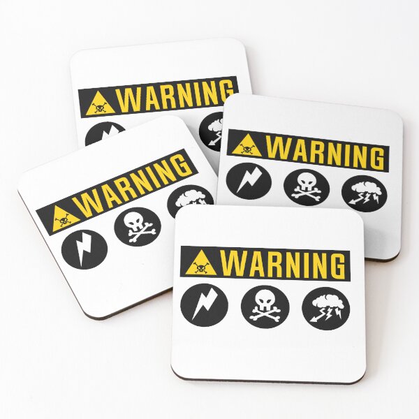 Item preview, warning word skull plate lightning cloud thunderstorm designed and sold by Achille3777.