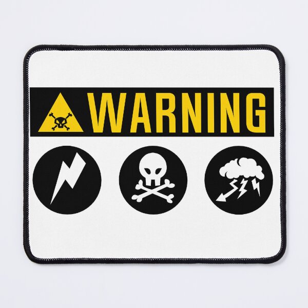 Item preview, warning word skull plate lightning cloud thunderstorm designed and sold by Achille3777.