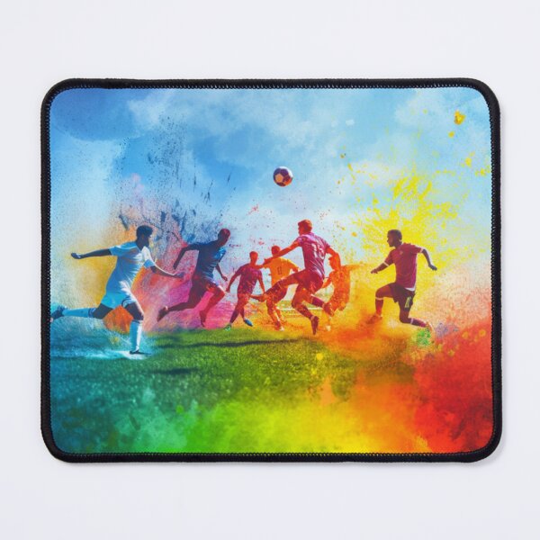 Item preview, Football players kicking up splashes of colour mid game Active Outdoors Inspired Art designed and sold by CDC40.