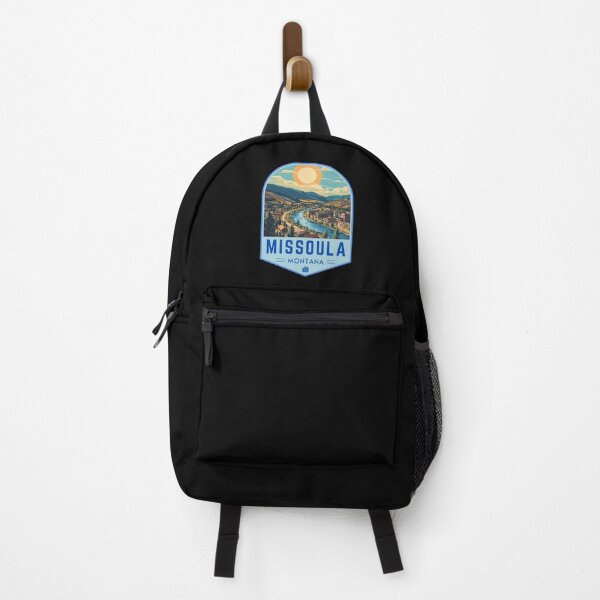 Item preview, Missoula in Montana, USA Retro Travel Art Emblem designed and sold by MaateoDesign.