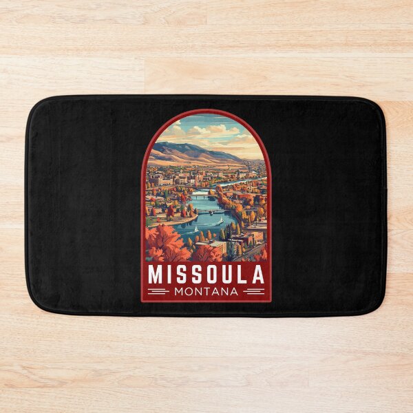 Item preview, Missoula in Montana, USA Vintage Travel Art Emblem designed and sold by MaateoDesign.