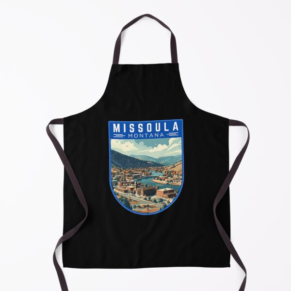 Item preview, Missoula in Montana, USA Vintage Travel Art Badge designed and sold by MaateoDesign.