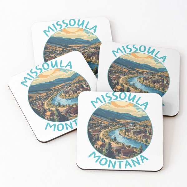 Item preview, Missoula in Montana, USA Retro Travel Art Circle Emblem designed and sold by MaateoDesign.