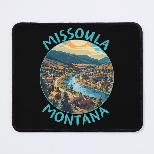 Item preview, Missoula in Montana, USA Retro Travel Art Circle Emblem designed and sold by MaateoDesign.