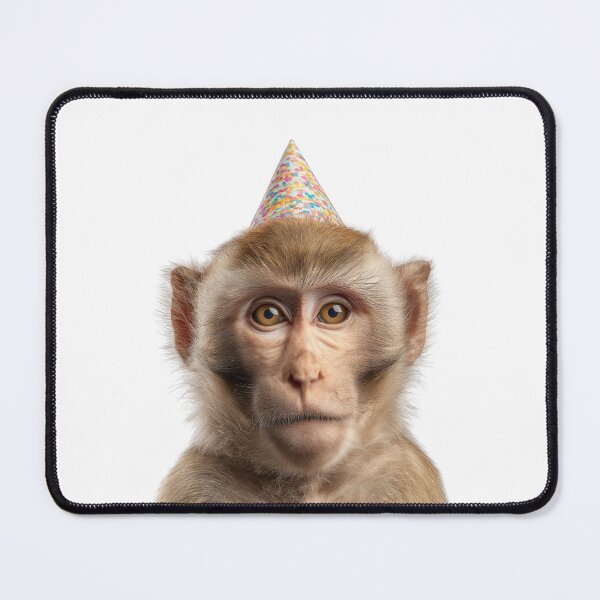 Item preview, Cute Macaque with Party Hat Birthday Celebration designed and sold by LazyOwlStore.
